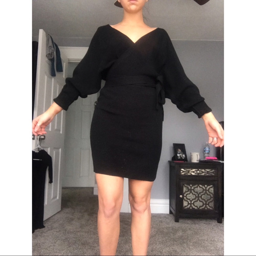 Shein black sweater dress, size S